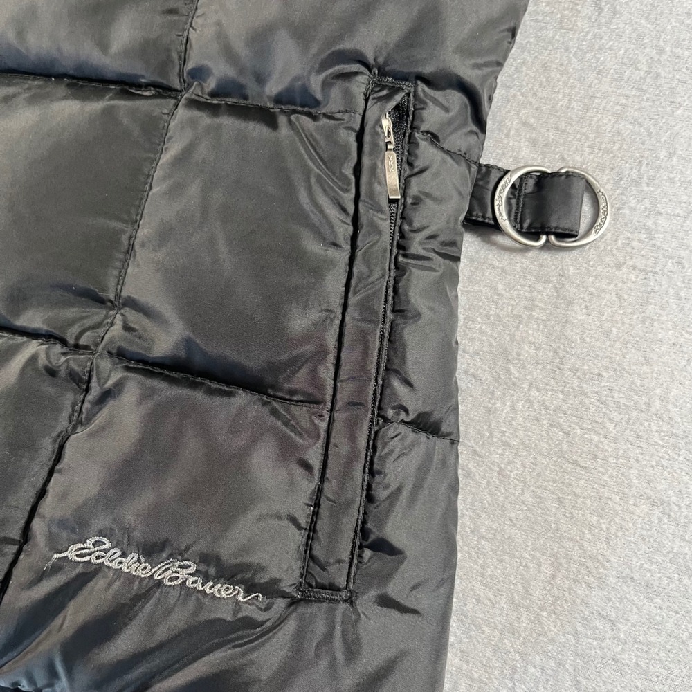 Eddie Bauer Womens Goose Down Puffer Vest Black Quilted Full Zip Snap Small - Picture 8 of 10